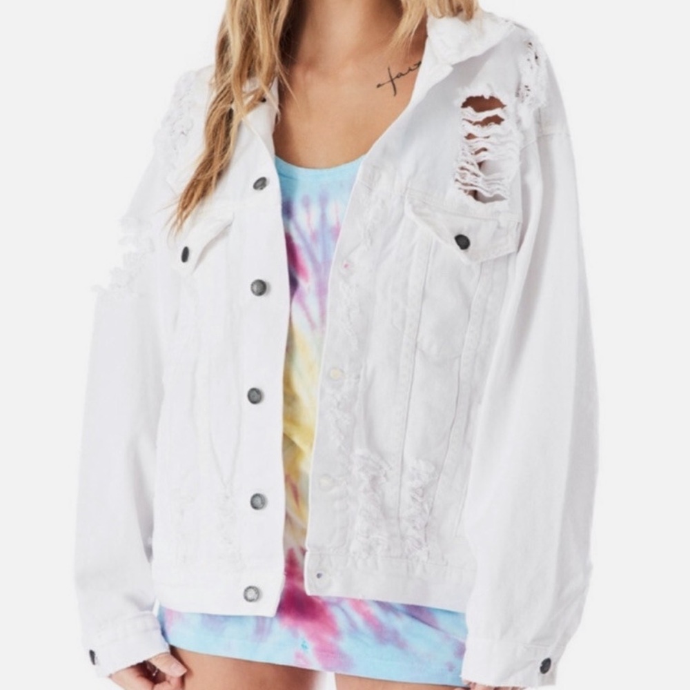 LF Carmar Oversized Distressed Audrey Denim Jacket